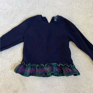 Polo Ralph Lauren. Knit sweater with plaid peplum